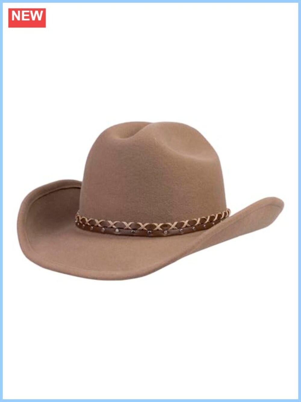 100% Wool Cowboy Hat Water-Resistant Western Felt Outback Panama Rancher